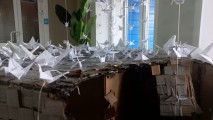 Арт-инсталляция «Журавлик скорби» в техникуме. Месяц с момента трагедии…